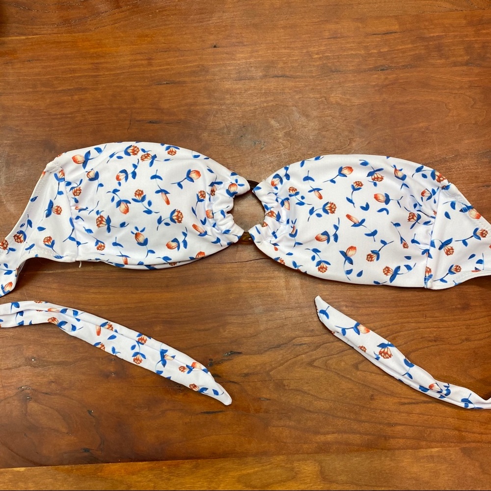 NWT Zaful Blue and White Floral Bikini